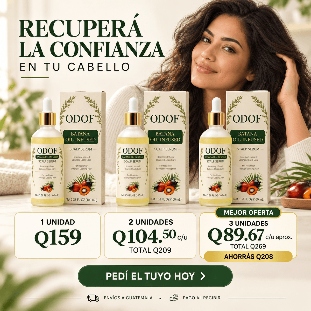 🌿 BatanaGlow™ – Sérum ligero para cuidado capilar ✨