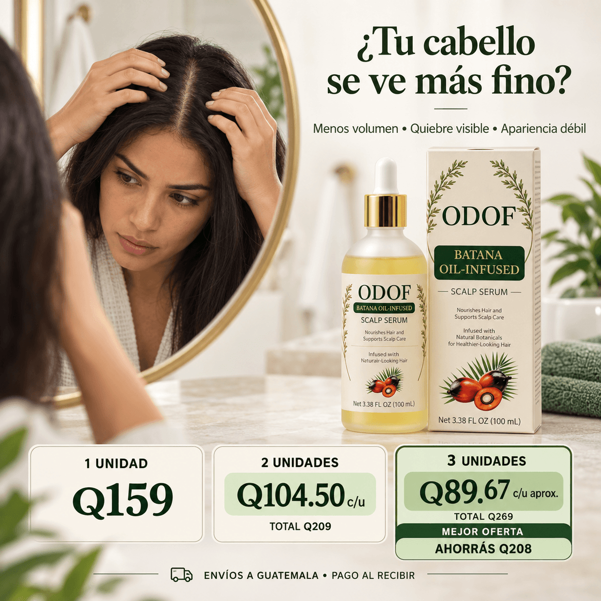 🌿 BatanaGlow™ – Sérum ligero para cuidado capilar ✨