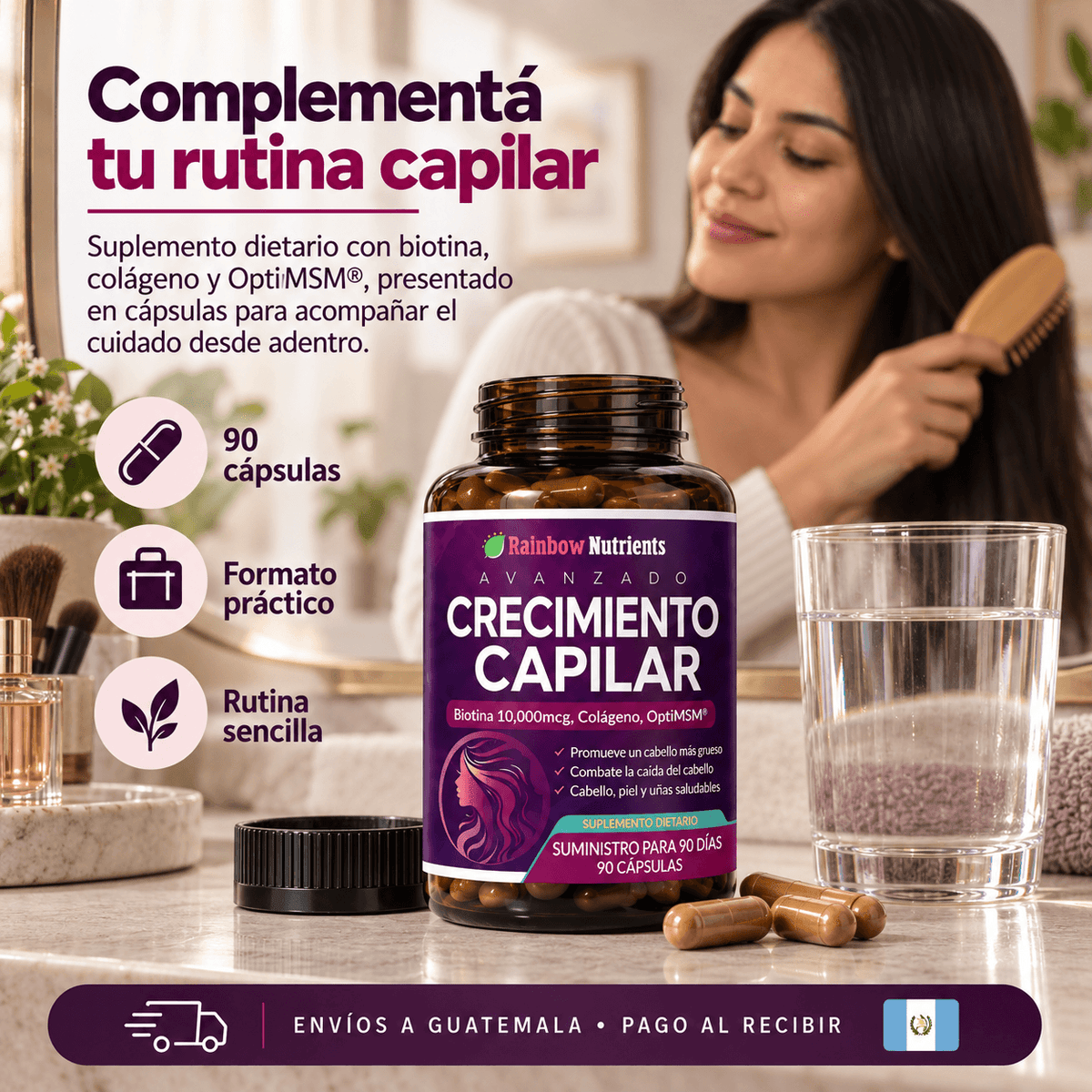 💜 HairBalance™ – Cápsulas para complementar el cuidado capilar ✨