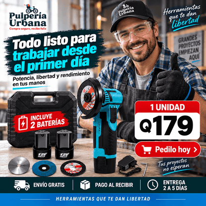 ⚡ Amoladora Pro 12V™ — Kit inalámbrico con 2 baterías