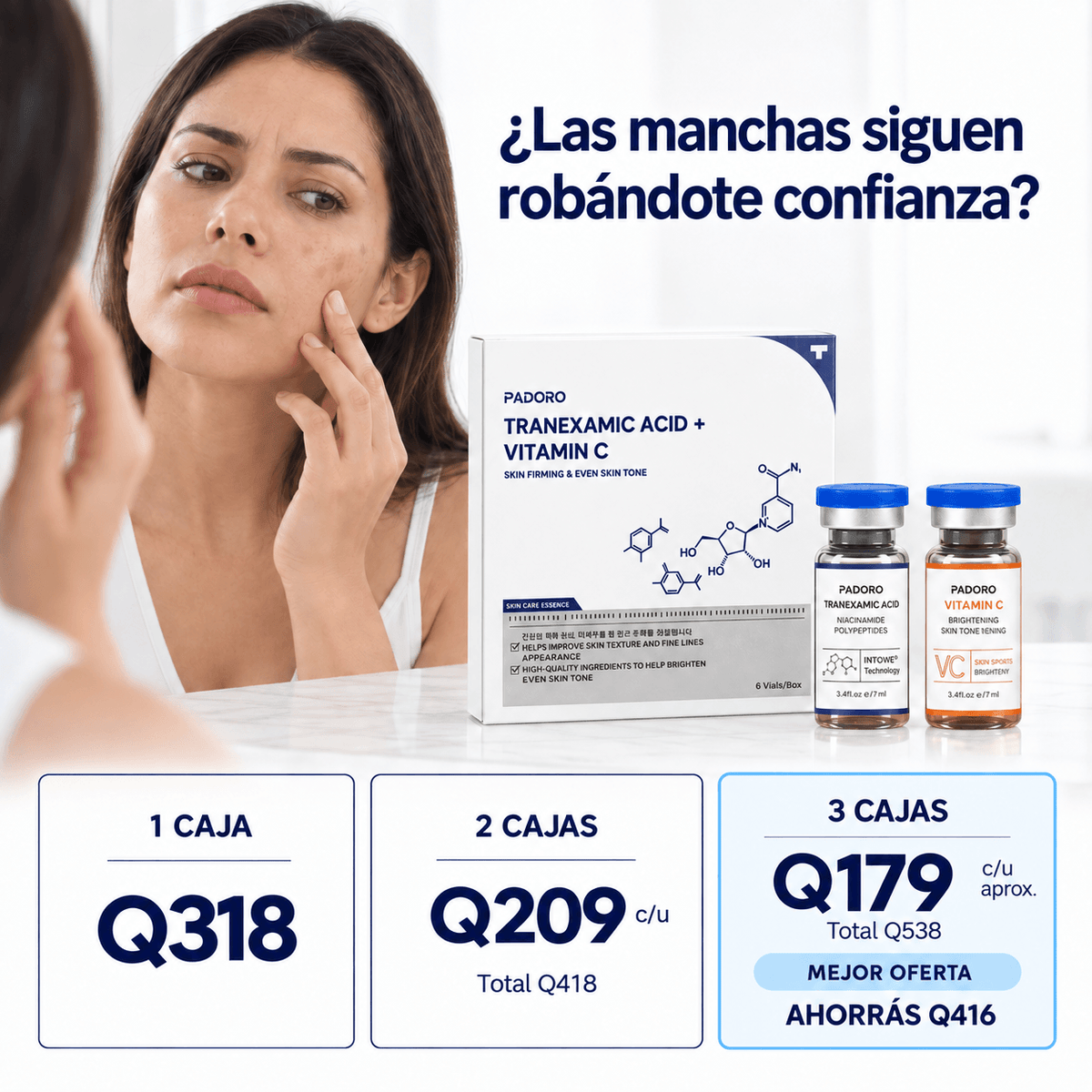 ✨ PadoBright™ – Kit facial para tono uniforme 💙