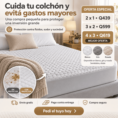 LuxuryProtect™ Protector de Colchón Acolchado