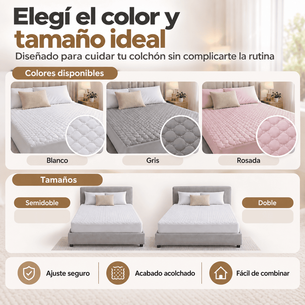 LuxuryProtect™ Protector de Colchón Acolchado